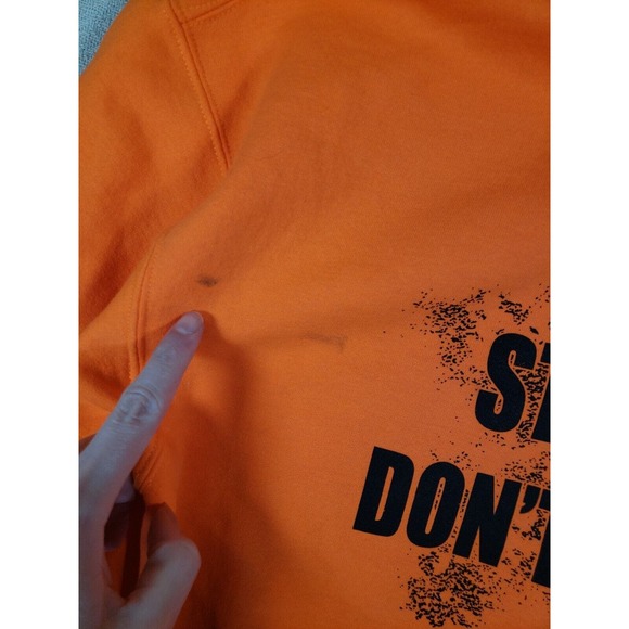 High Visibility Hoodie Mens Large Orange Full Zip Fleece Construction Yard Work - Picture 7 of 7